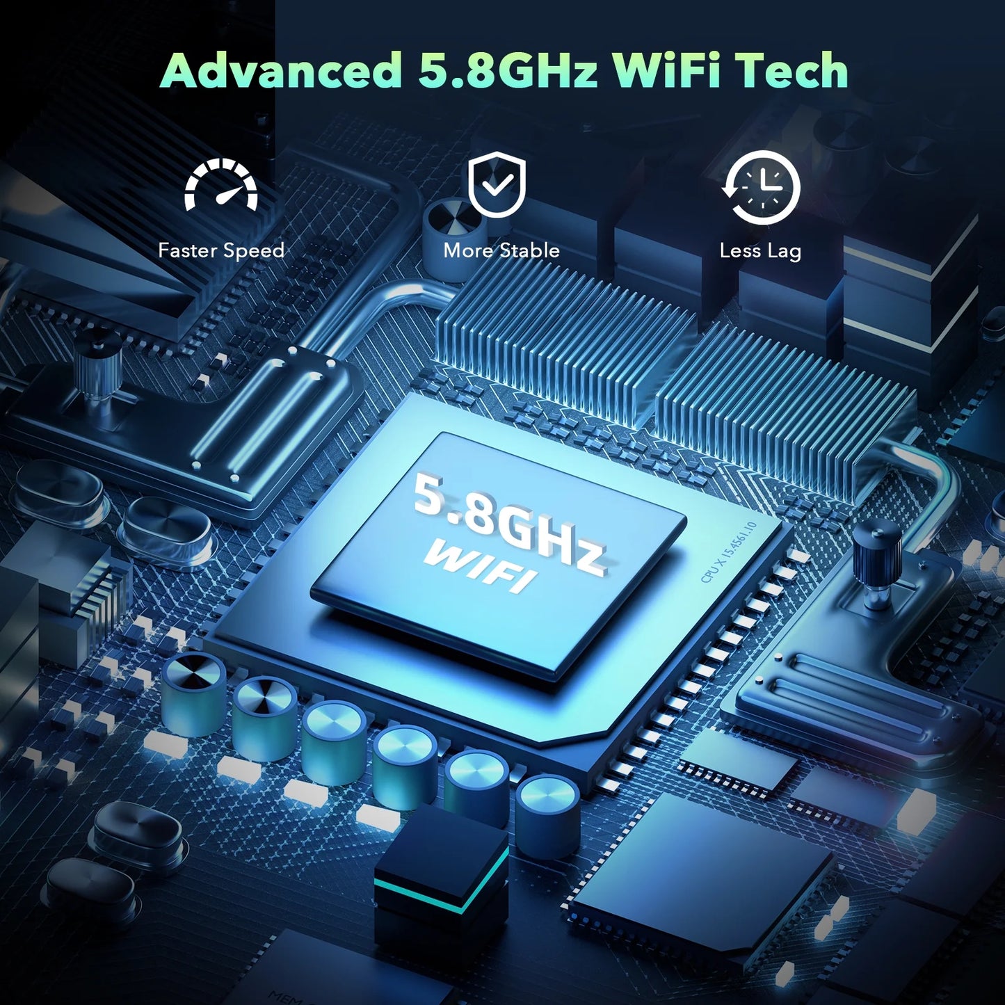 Wireless Android Auto Adapter 5.8 Ghz Wifi Plug and Play Converts Wired to Wireless for OEM Factory Wired Android Auto Direct Plug-In Type-C Adapter Easy Setup