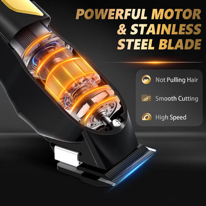 Hair Clippers for Men, Professional Clippers and Trimmers Set, Cordless Clippers for Hair Cutting, Beard Trimmer, Barber Clippers, Rechargeable Electric Shaver, Gifts for Men
