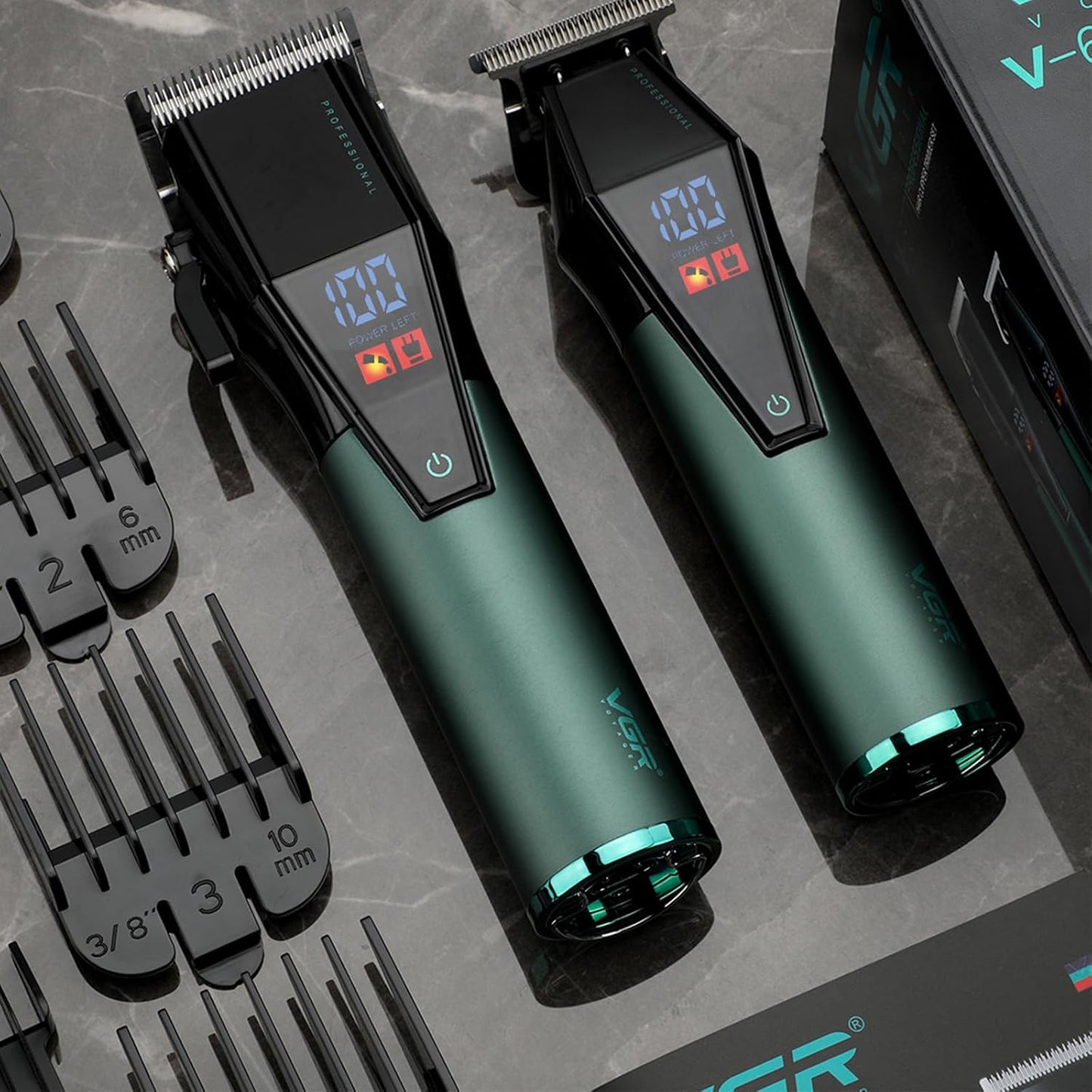 Professional Hair Clippers for Men, Barber Clipper and Trimmer Set, Cord/Cordless Hair Cutting Kit with LED Display