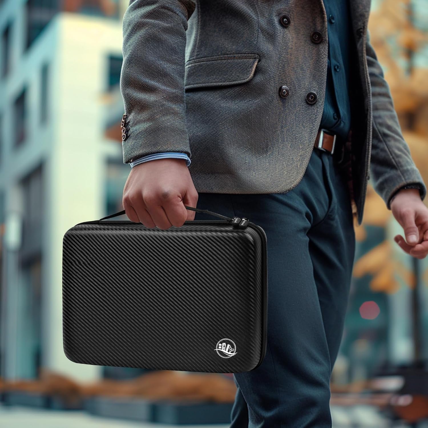 Hard Travel Case for Hair Clippers, Hair Cutting Barber Supplies Organizer Bag, Trimmer Storage Holder for Ufree/For Wahl/For Andis Men Razor Guard Grooming Kits -Black