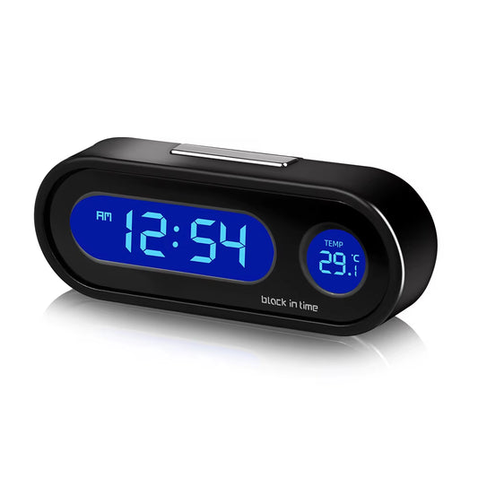 Mini Electronic Car Clock with Thermometer Auto Luminous Dashboard Clocks LCD Digital Backlight Car Electronic Clock Time
