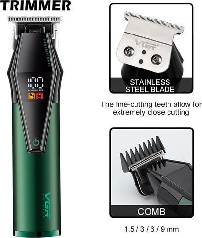 Professional Hair Clippers for Men, Barber Clipper and Trimmer Set, Cord/Cordless Hair Cutting Kit with LED Display