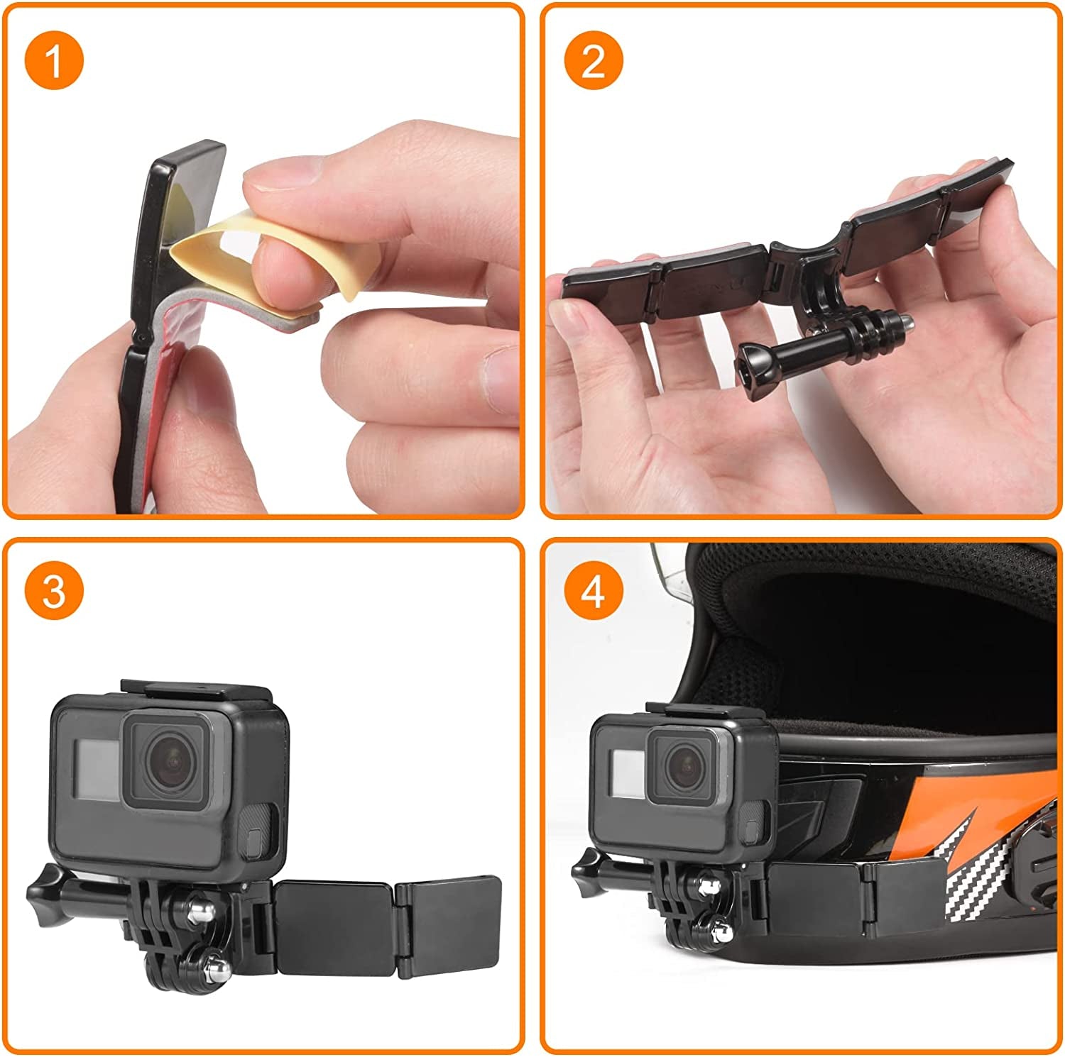 Soporte Para Camara Casco De Moto Kit De Montaje Gopro Hero 2018