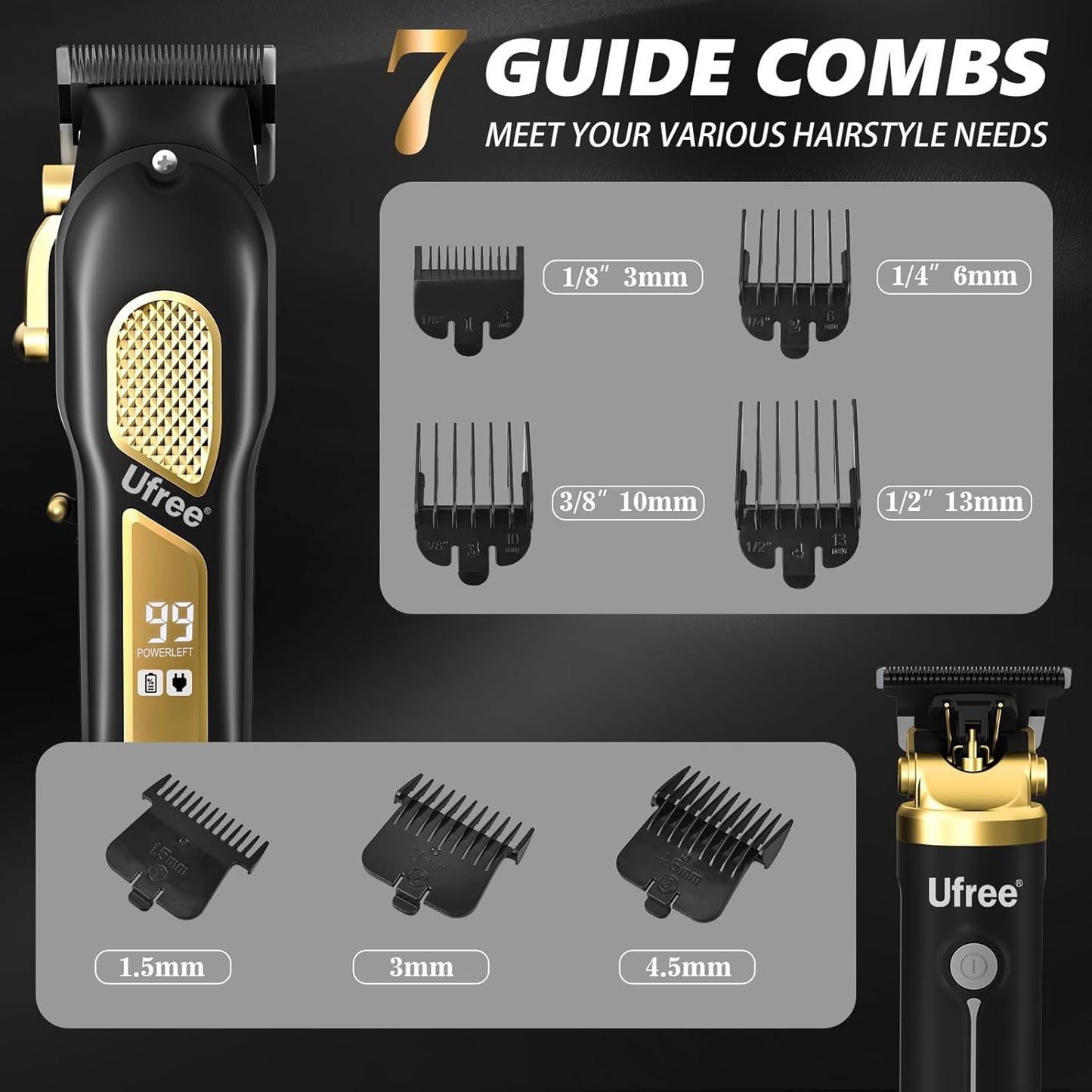Hair Clippers for Men, Professional Clippers and Trimmers Set, Cordless Clippers for Hair Cutting, Beard Trimmer, Barber Clippers, Rechargeable Electric Shaver, Gifts for Men