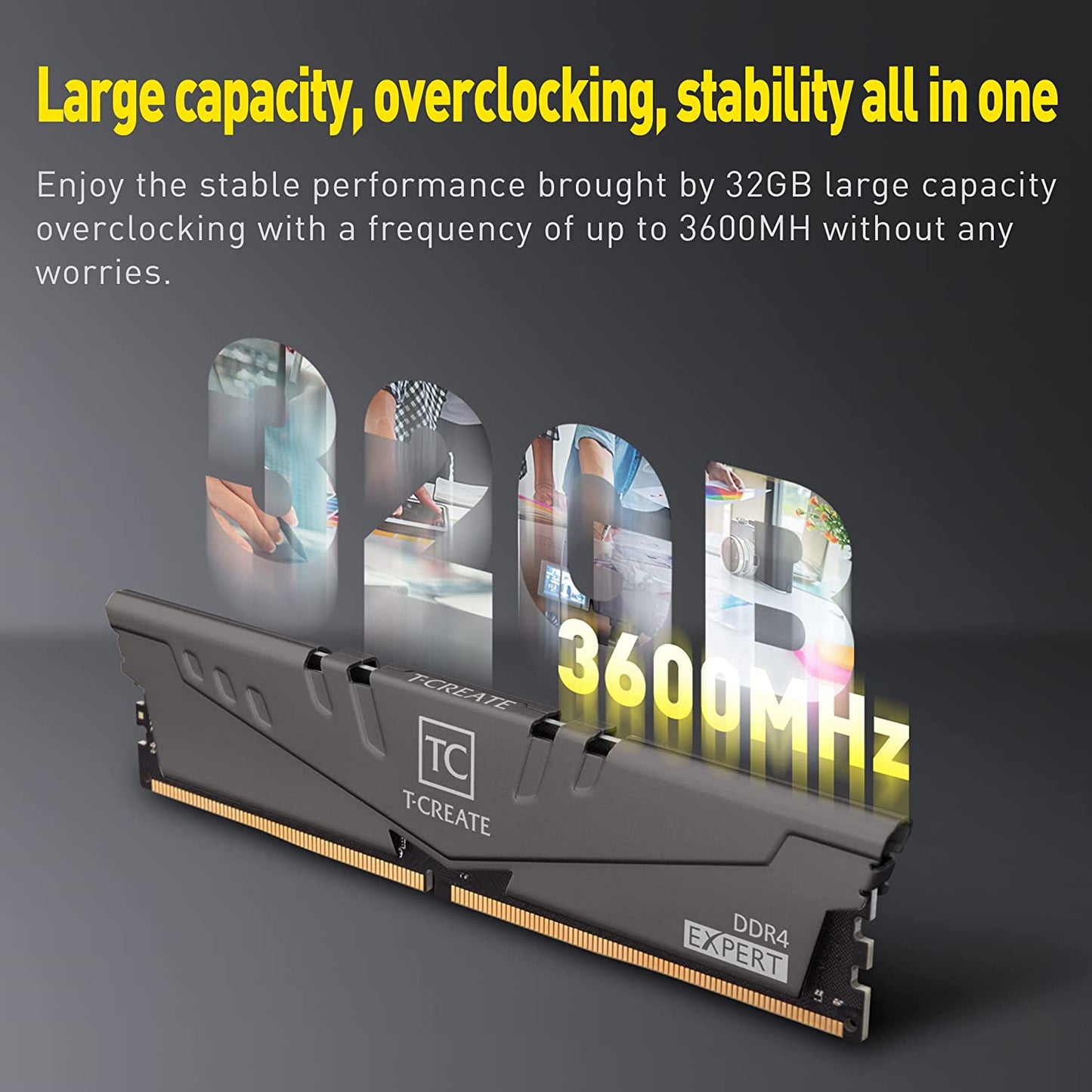 T-Create Expert Overclocking 10L DDR4 64GB Kit (2 X 32GB) 3200Mhz (PC4 25600) CL16 Desktop Memory Module Ram - TTCED464G3200HC16FDC01