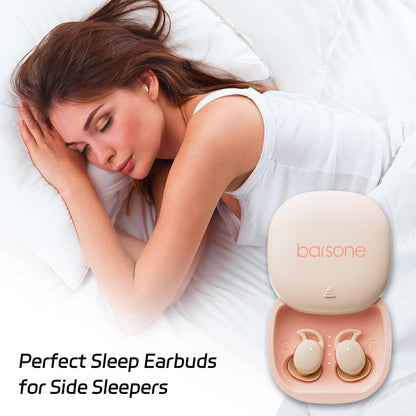 Sleep Earbuds for Side Sleepers Wireless Bluetooth 5.3 Earplugs Invisible Sleep Noise Reduction Mini Earplugs Suitable for Small Ears Earphones Suitable for Children (Purple&Pink)