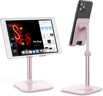 Cell Phone Stand, Phone Stand for Desk, Phone Holder Stand Compatible with Iphone and All Mobile Phones Tablet, Gifts for Adults Women Men Mom Wife, Pink