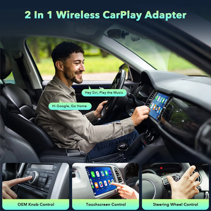 Wireless Android Auto Adapter 5.8 Ghz Wifi Plug and Play Converts Wired to Wireless for OEM Factory Wired Android Auto Direct Plug-In Type-C Adapter Easy Setup